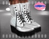 {S} White Combat Boots