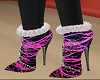 Black and Pink Heel Boot