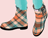 Plaid Turquoise Boots