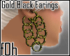 f0h Gold Black Earings