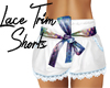 Lace Trim Shorts Bluish 
