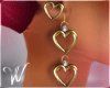 *W* Gold Heart Earrings