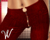 *W* Zipper Pants Red R