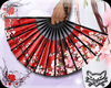 ! Geisha fan red pink