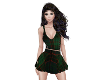 A| Green plaid skirt