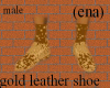 gold leather shoes