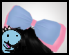 Hippo pink/blue bow