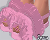 j. fur slippers pink m