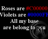 (M)Roses are C00000 M