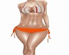 orange white bikini