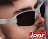 Glasses White Black Lens