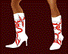 white red stiletto boots