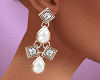 Gold White Earrings