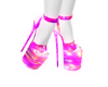 neon pink platform heels
