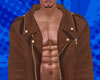 brown leather jacket