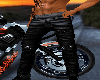 Leather Biker Belt Pants