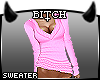 !B Low Cut Sweater Pink