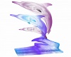 Dolphins Glass Statue