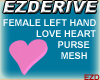 Fem Lov Heart Purse Mesh