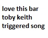 love this bar toby keith