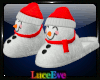 Red Snowman Slippers M