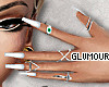 .:T:. Slv Midi Ring |Wht