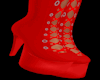 Long Laced Boots - Red