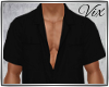 WV: Black Tucked Shirt