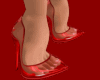 red plastic heels