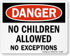kids not allowed sign