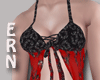 baby doll redblk top