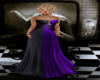 Satin Black Purple Gown