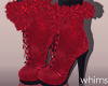 Fluffy Fur Boots Red