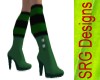 green boots with socks