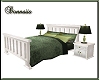 Green and White Bed