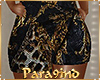 P9)"CHE"Black Gold Skirt