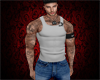 -D.E- TShirt White+Tatoo