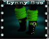 Green Fur Boots