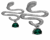 Emerald Snake Earrings