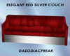 Elegant Red Silver Couch