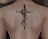🅴 sword back tattoo
