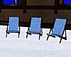 3 Beach Chairs in Blue