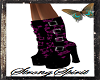 gothic pink skull boots