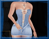 Faded Denim Corset Set