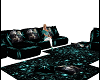 Blk Teal Wolf Sofa 1