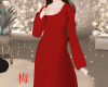 梅 red long dress