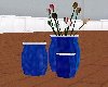 Blue Vases w Flowers