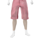 Long Pink Jean Shorts