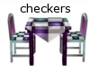 checkers purple/teal