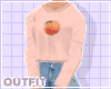 peach sweater + jeans